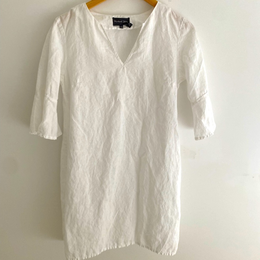 Michael Stars white linen tunic dress